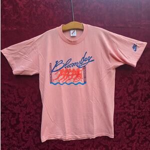MINT Vintage 1989 Nike Jerzees Bloomsday Finisher T Shirt Single Stitch L Pink